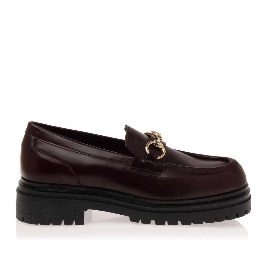 Made in Greece - Moccasin platform  burgundy color , worn twice almost like new